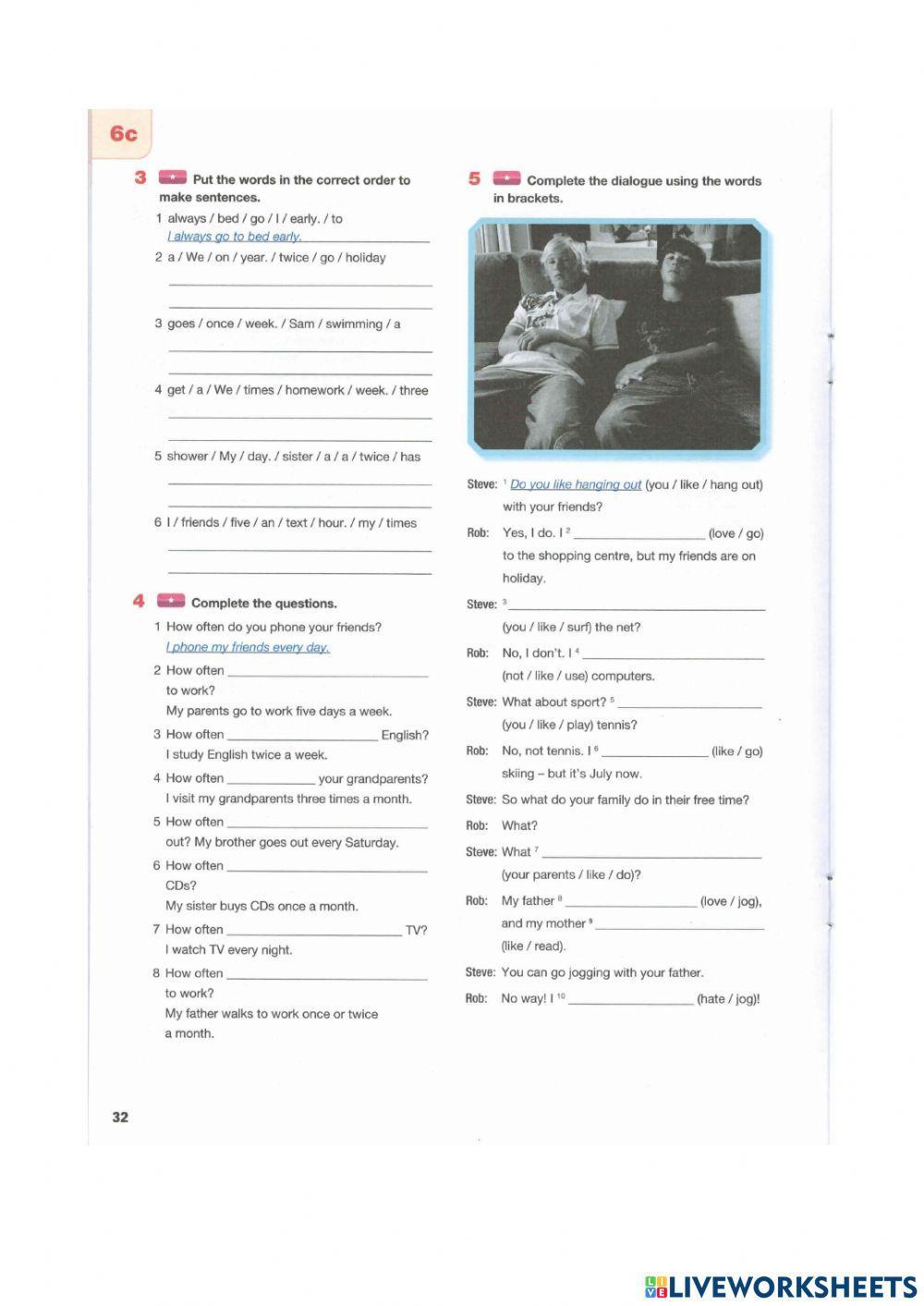 Adverbial phrases of frequency. Like and dislike + verb + ing