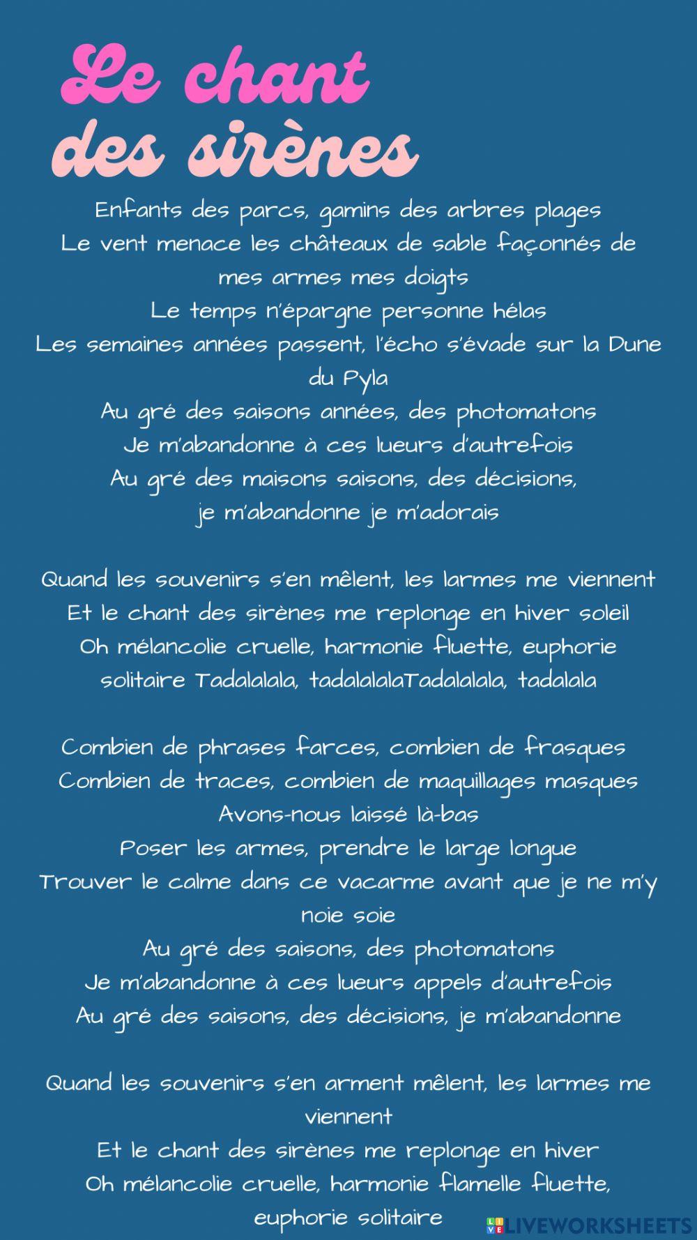 Le chant des sirènes