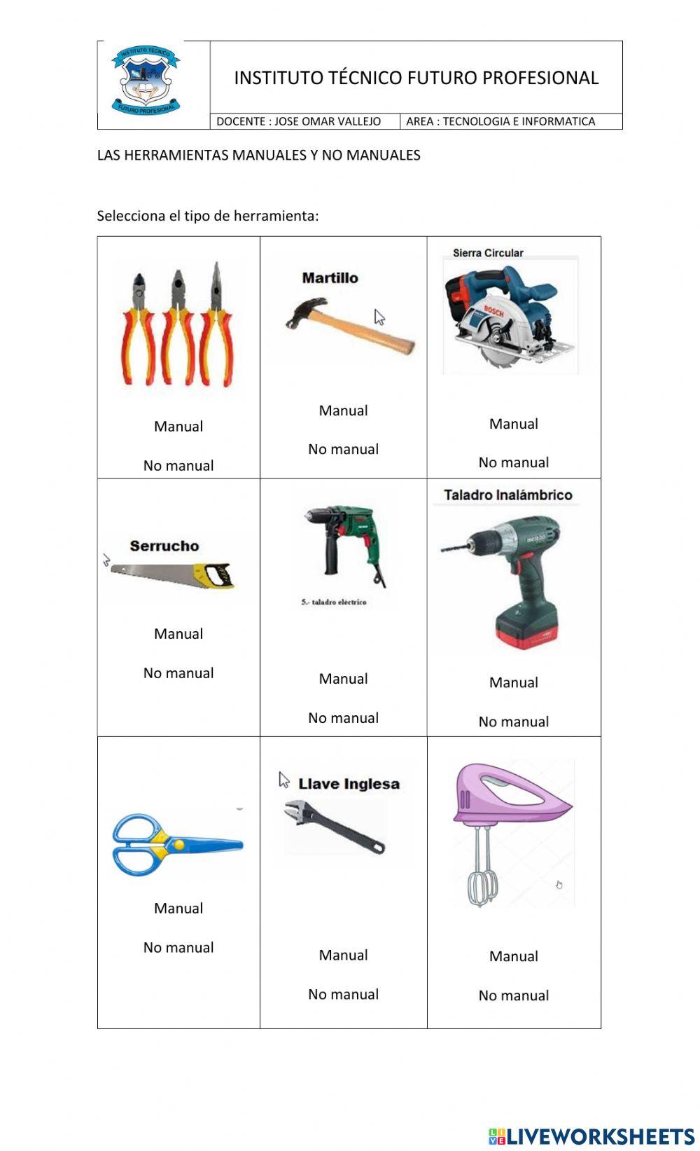 Herramientas manuales y no manuales