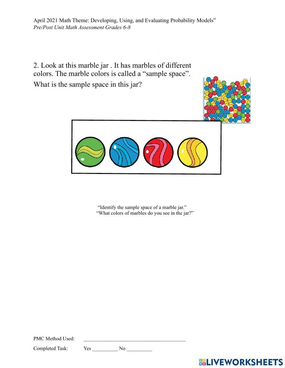 April Math assessment level 1