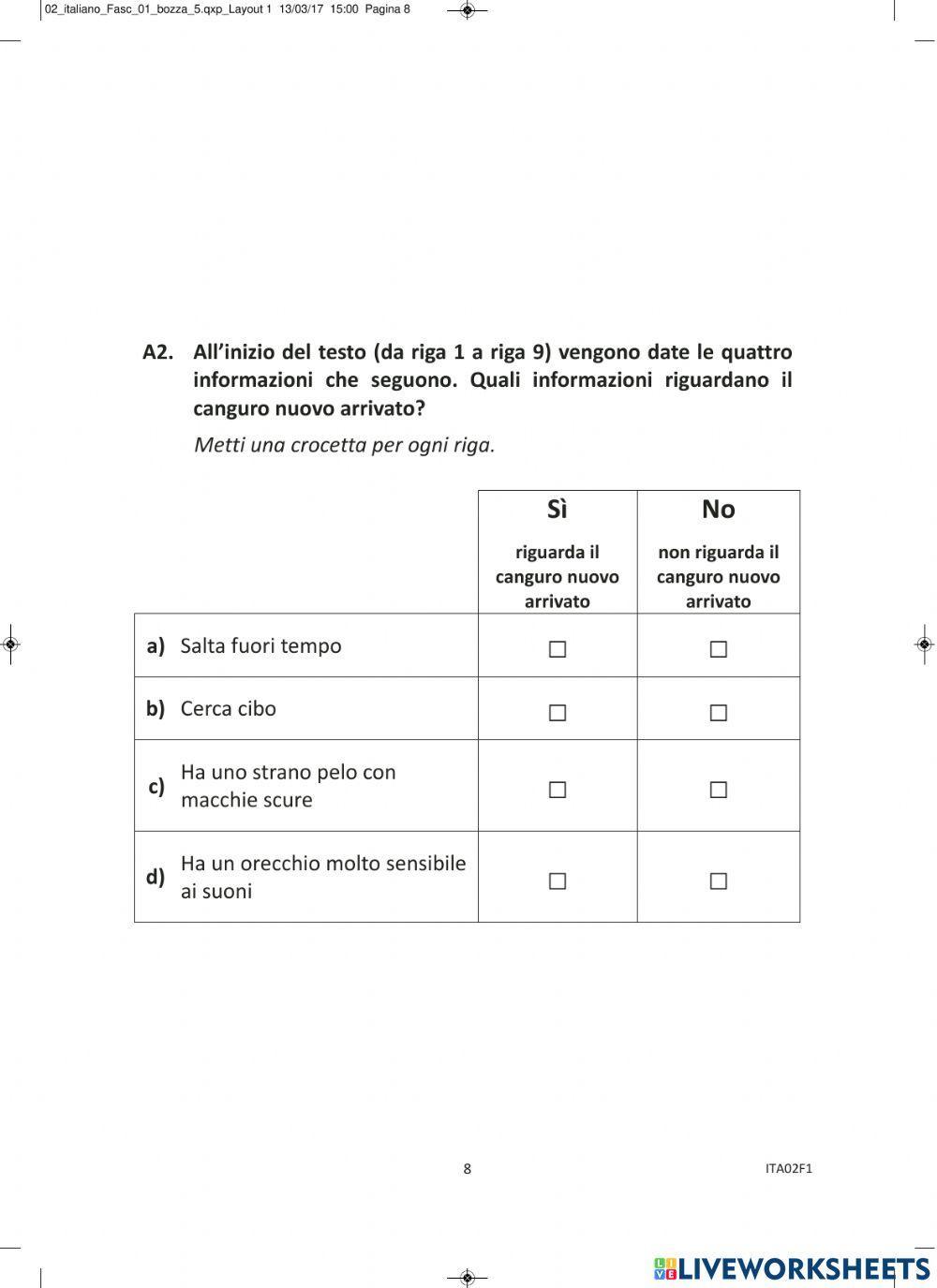 Prova Invalsi 2016-2017 I parte