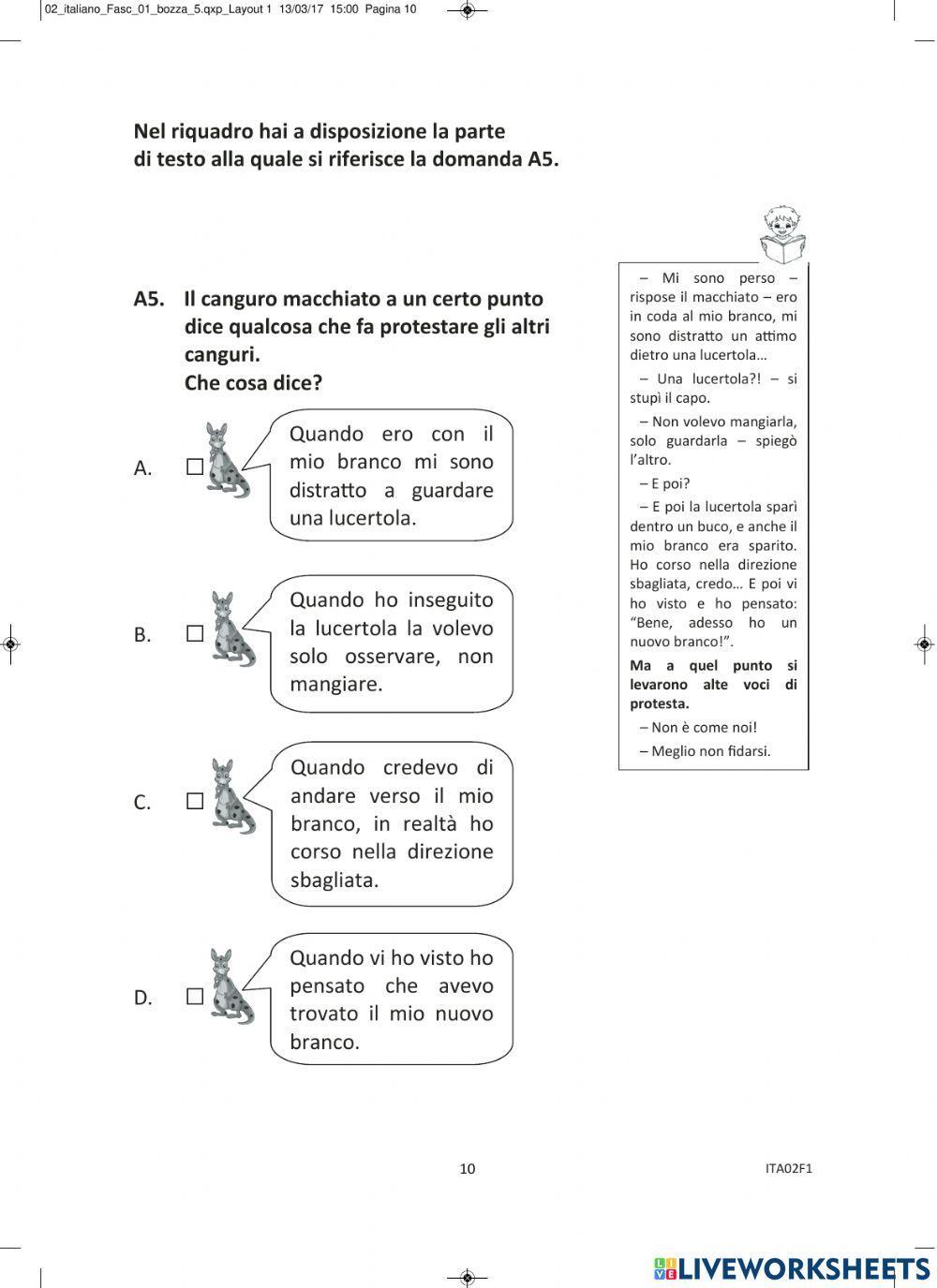 Prova Invalsi 2016-2017 I parte