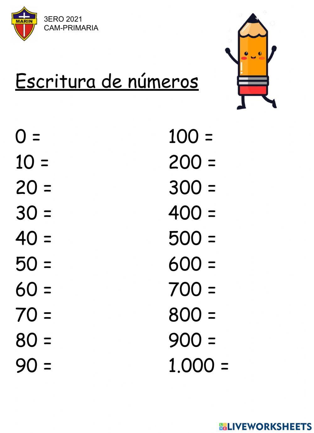 Escritura de números