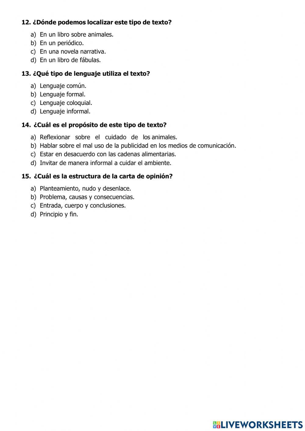 Español sexto grado segundo trimestre