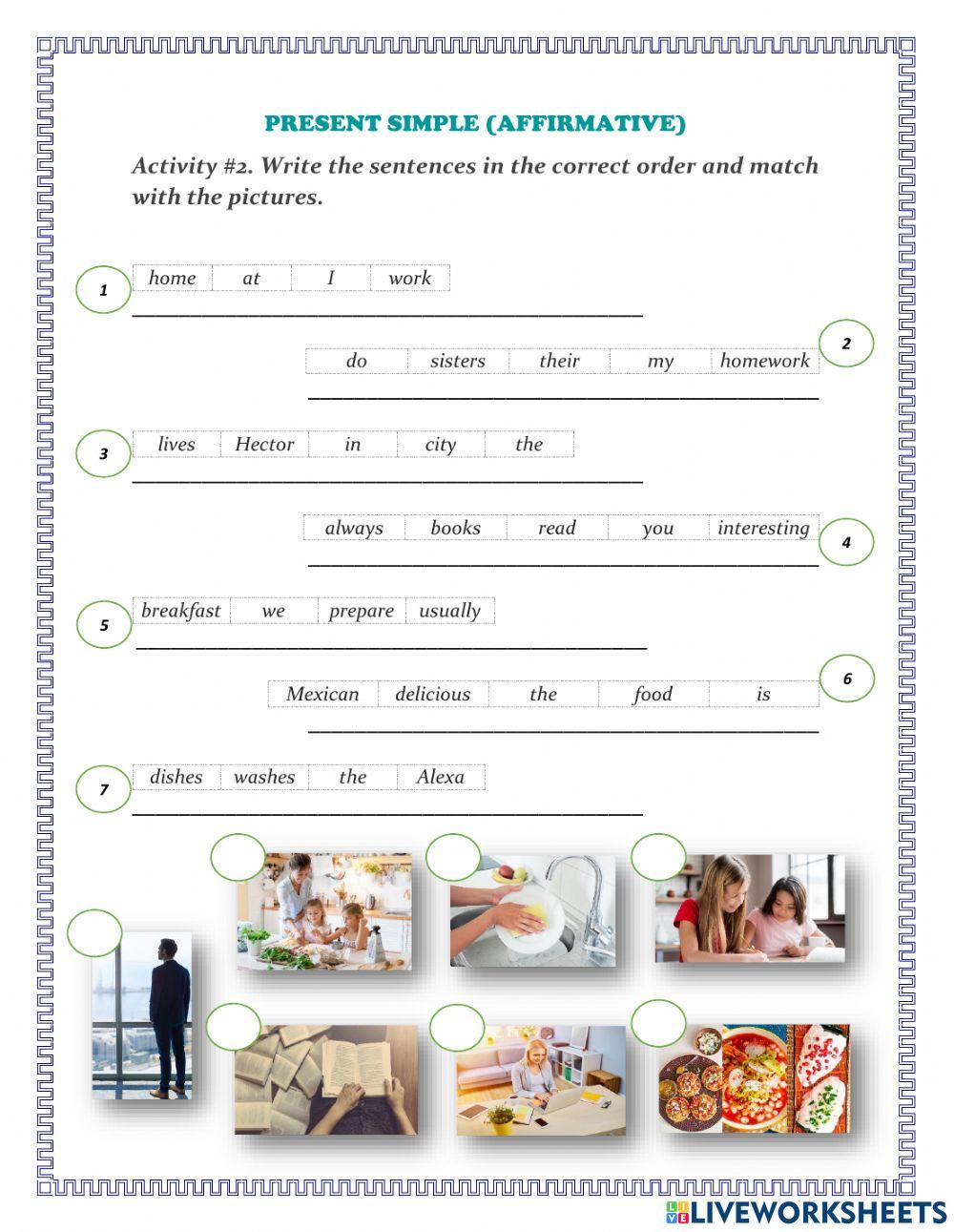 The time and Present simple affirmative