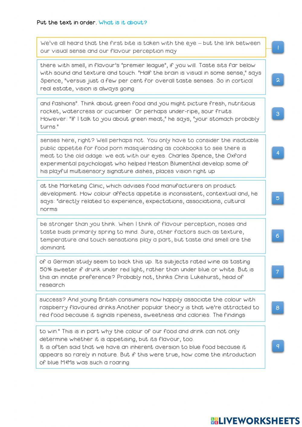 How we taste different colours