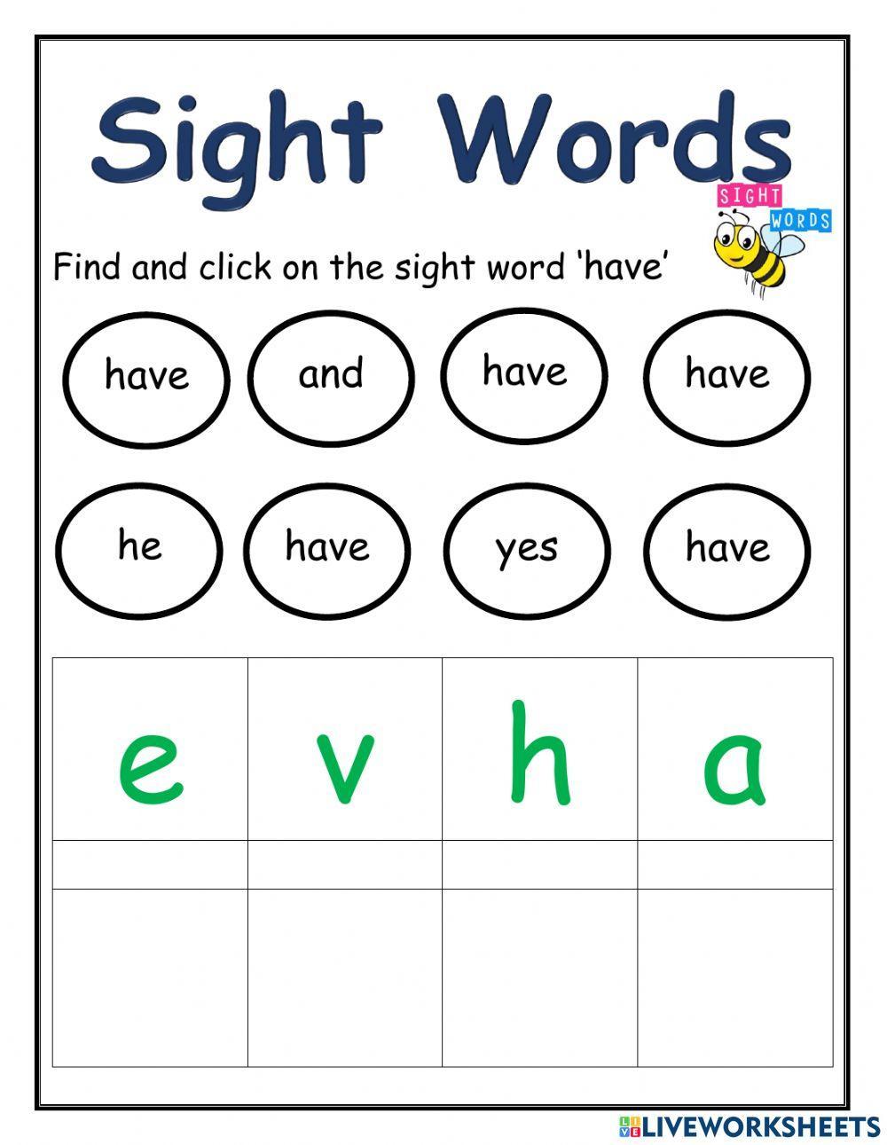 Sight Word -have-