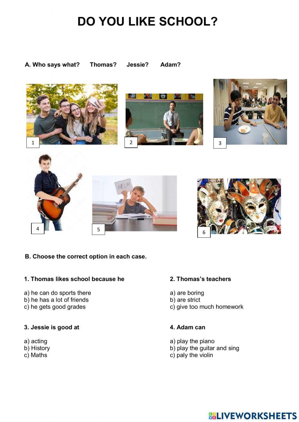 School - Listening activity