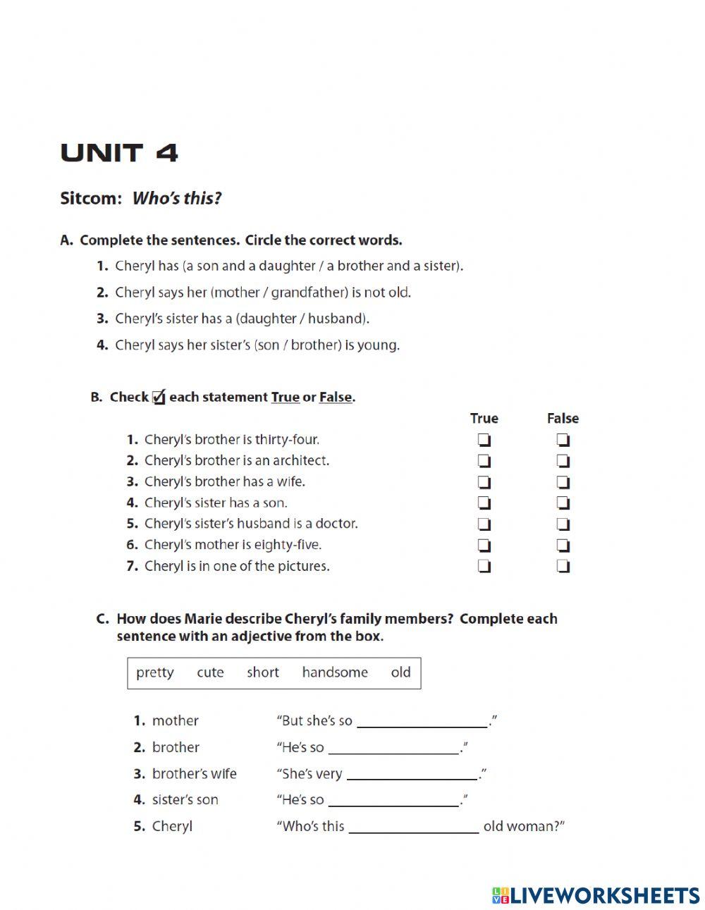Family Video Worksheet 1