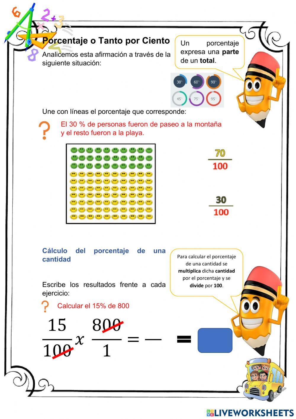 Proporcionalidad y porcentajes