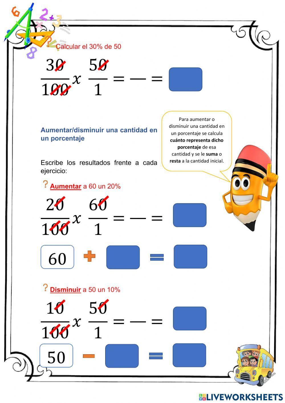 Proporcionalidad y porcentajes