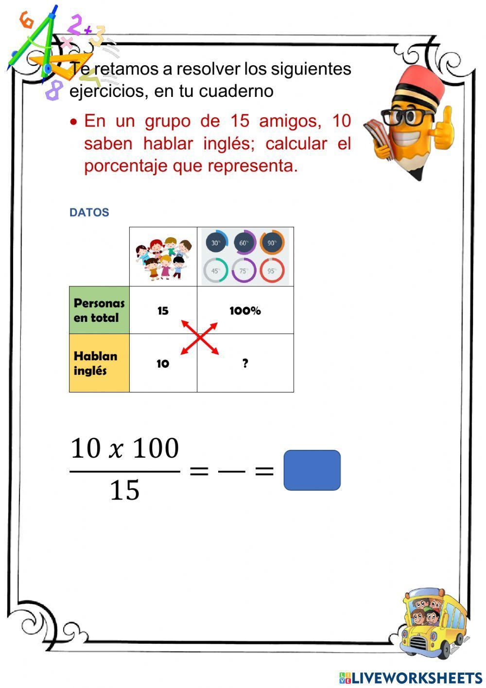 Proporcionalidad y porcentajes