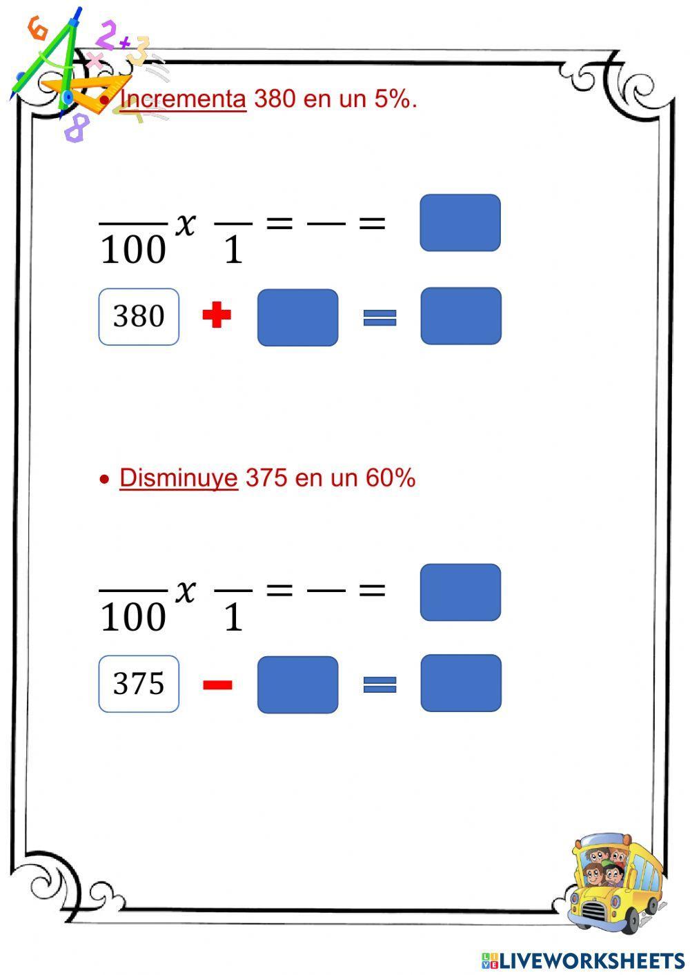 Proporcionalidad y porcentajes
