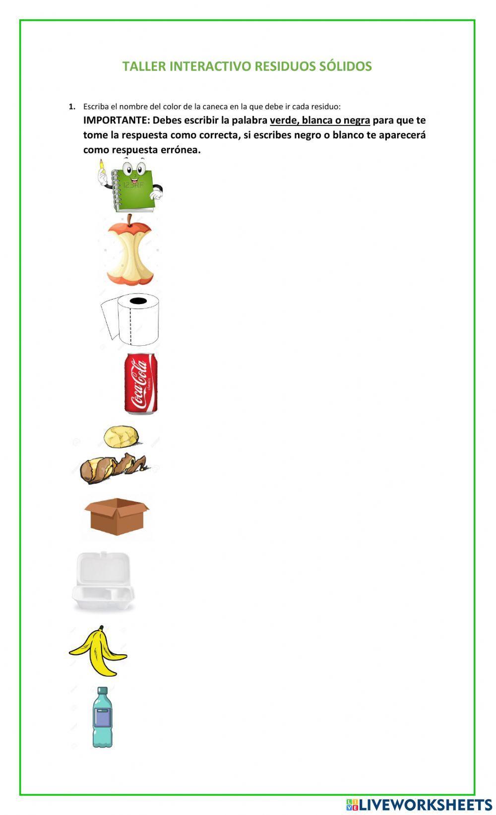 Clasificación de residuos sólidos ciclo 2,3,4,5