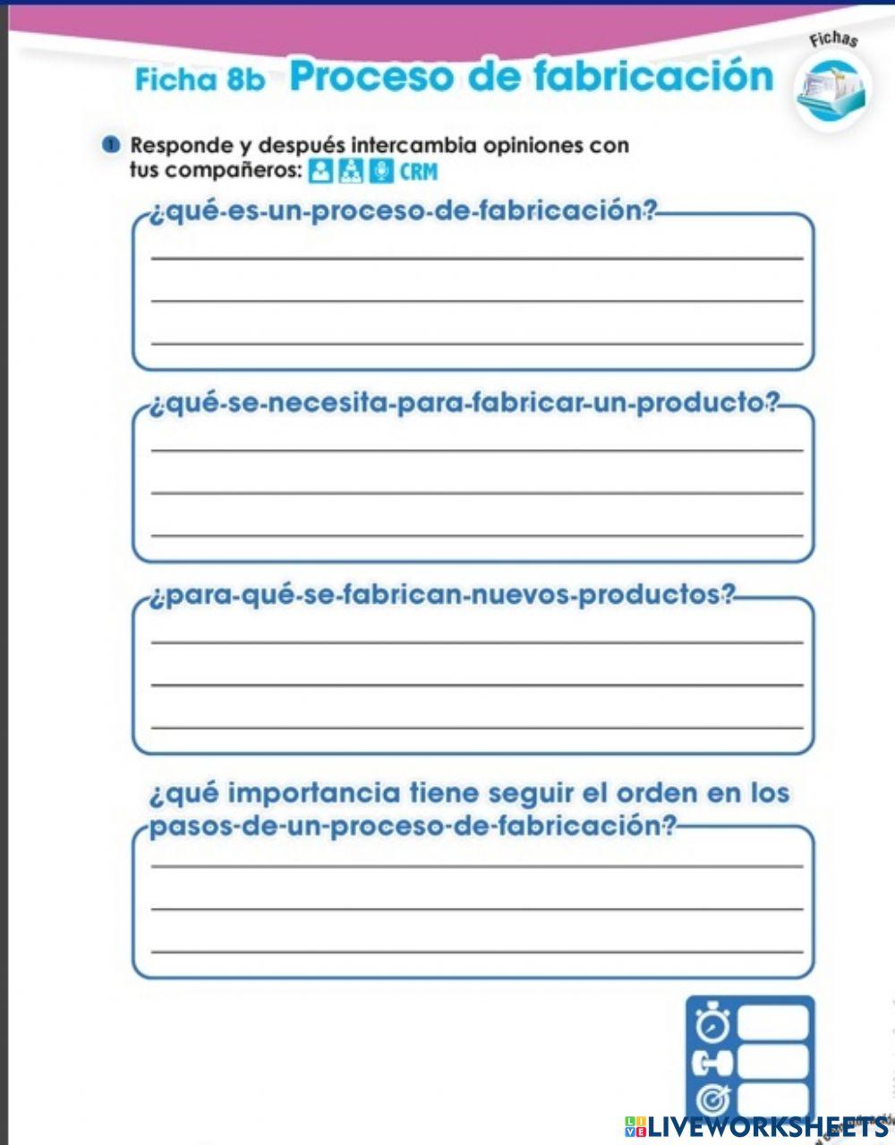 Proceso de fabricación y manufactura