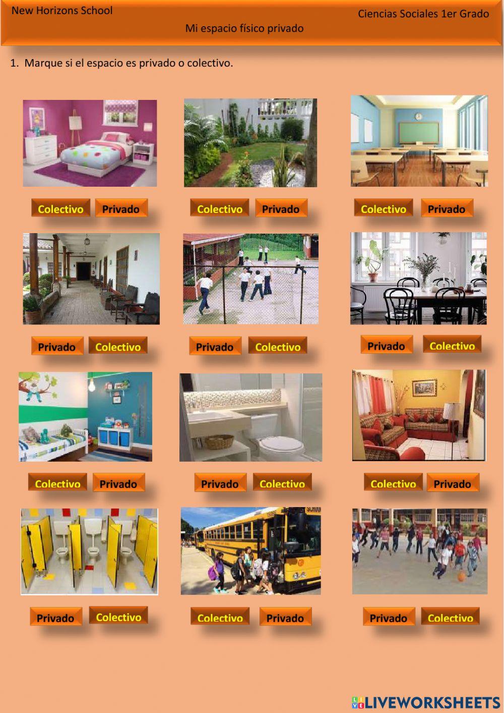 Mi espacio físico privado 1er Grado