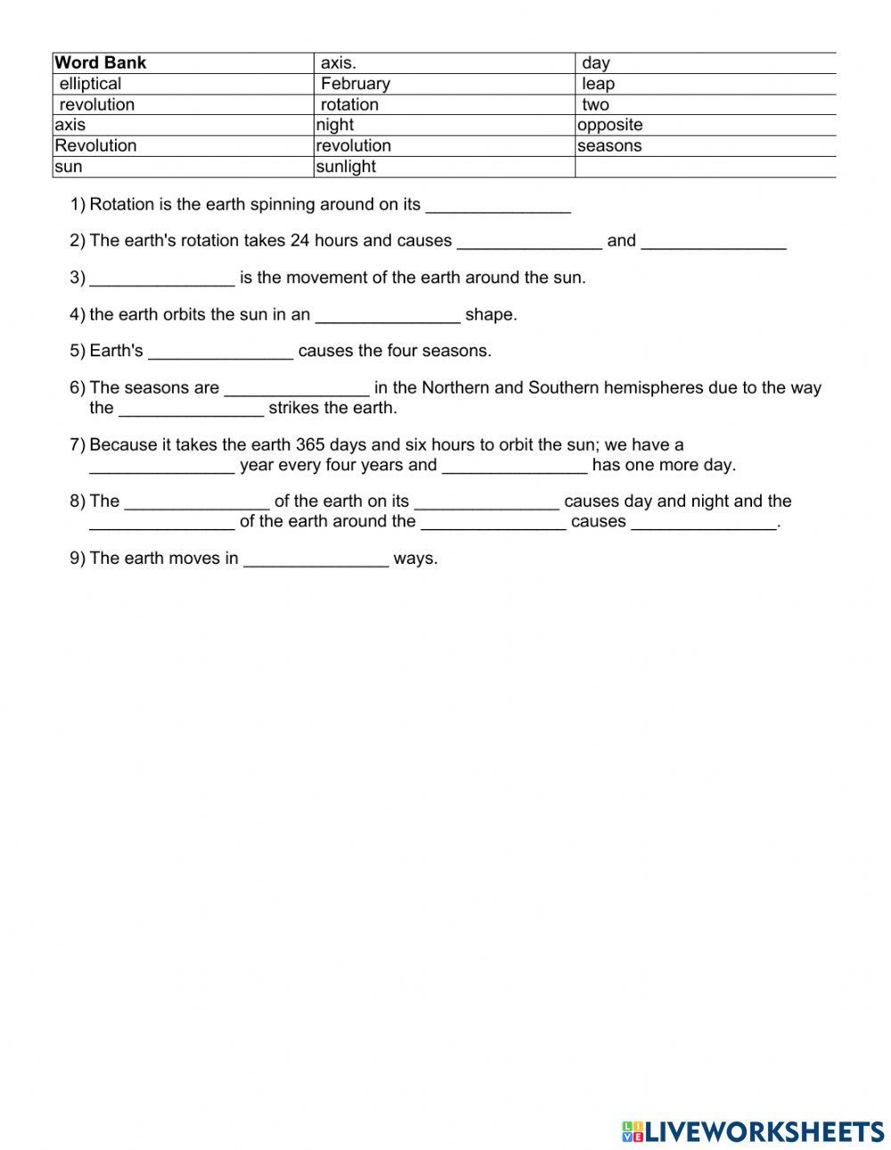 Rotation and revolution