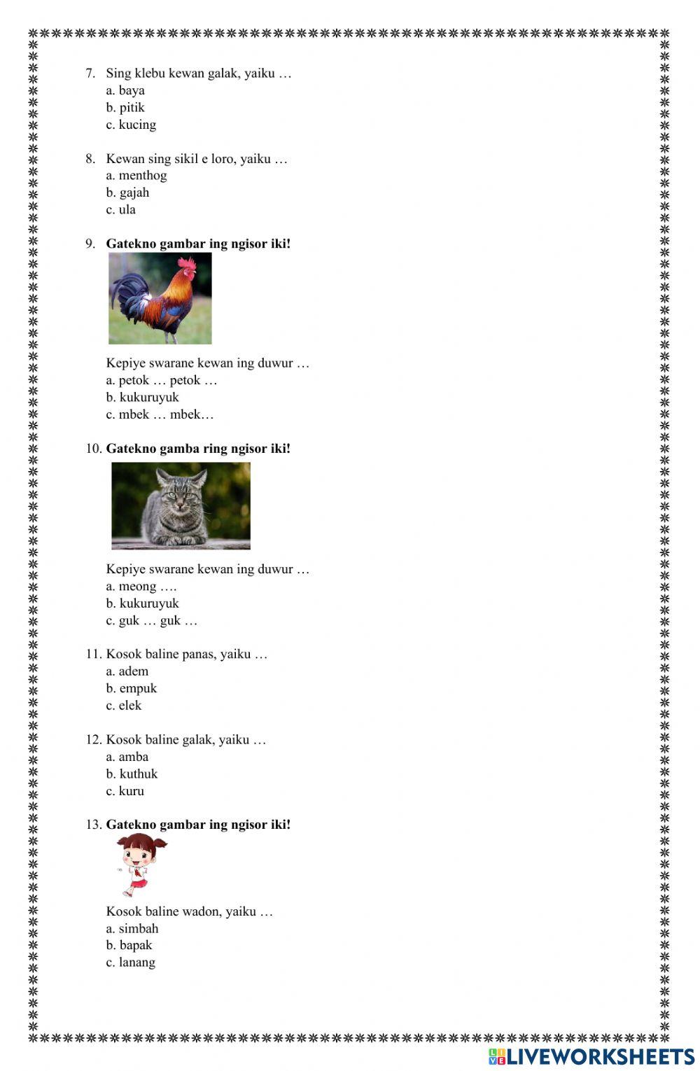 Penilaian Harian Bahasa Jawa