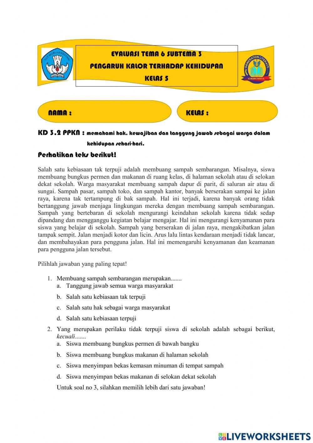 Lpkd tema 6 subtema 3 kelas  5