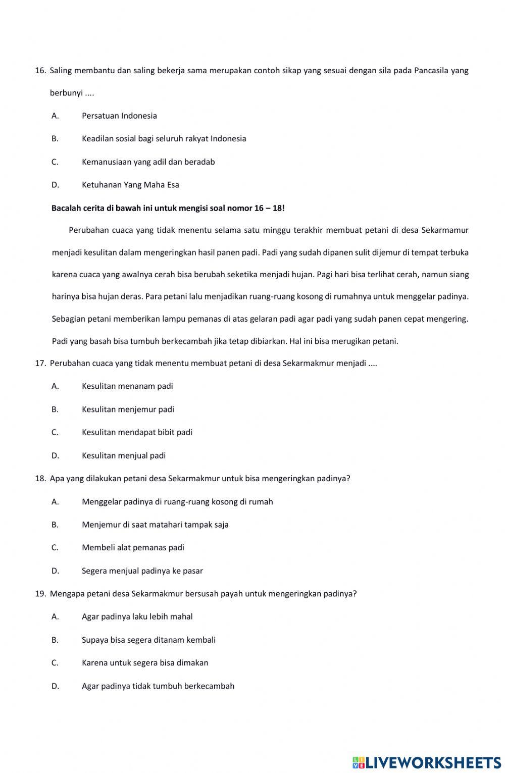 Ulangan harian tema 5