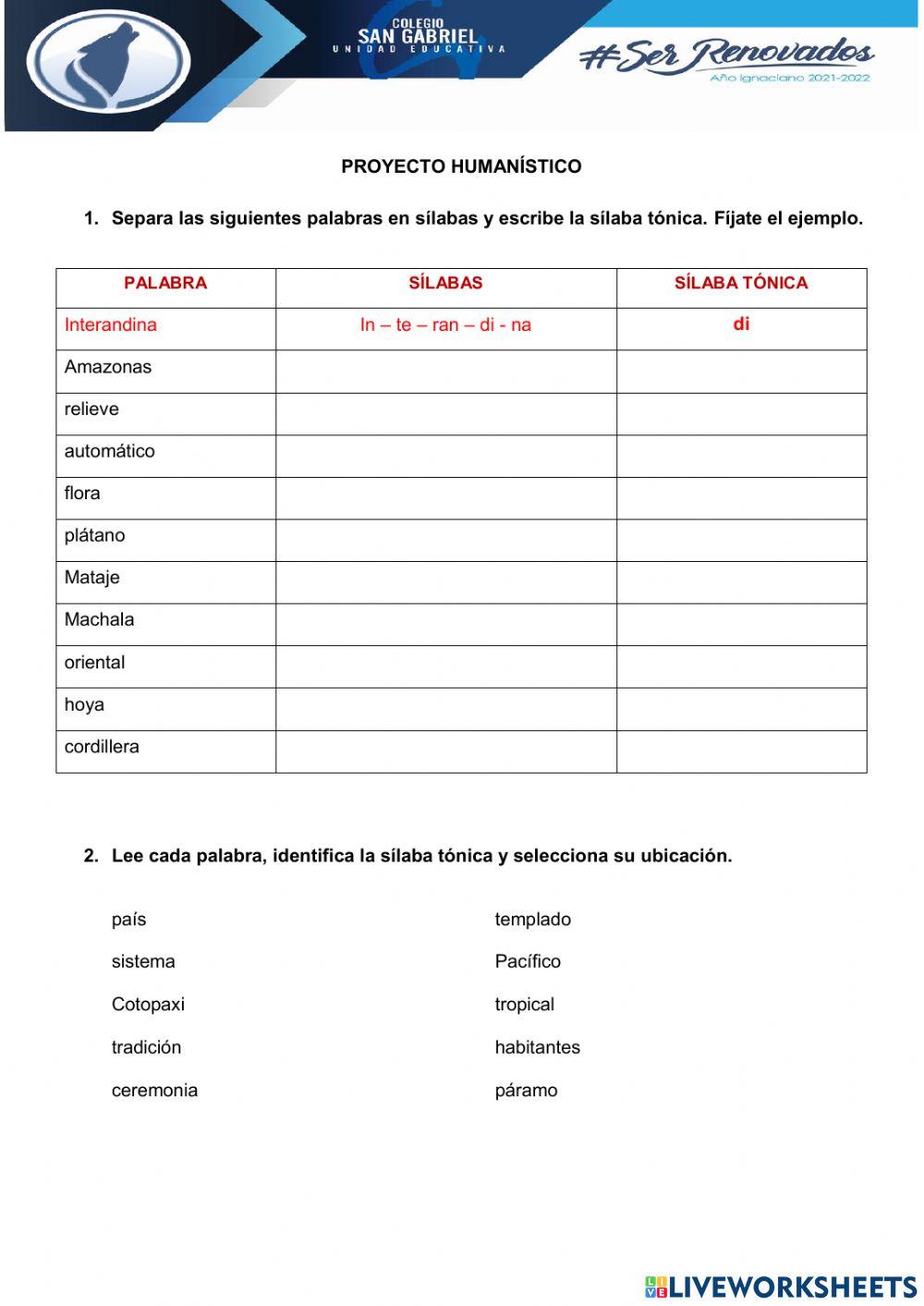 Posición de la sílaba 2