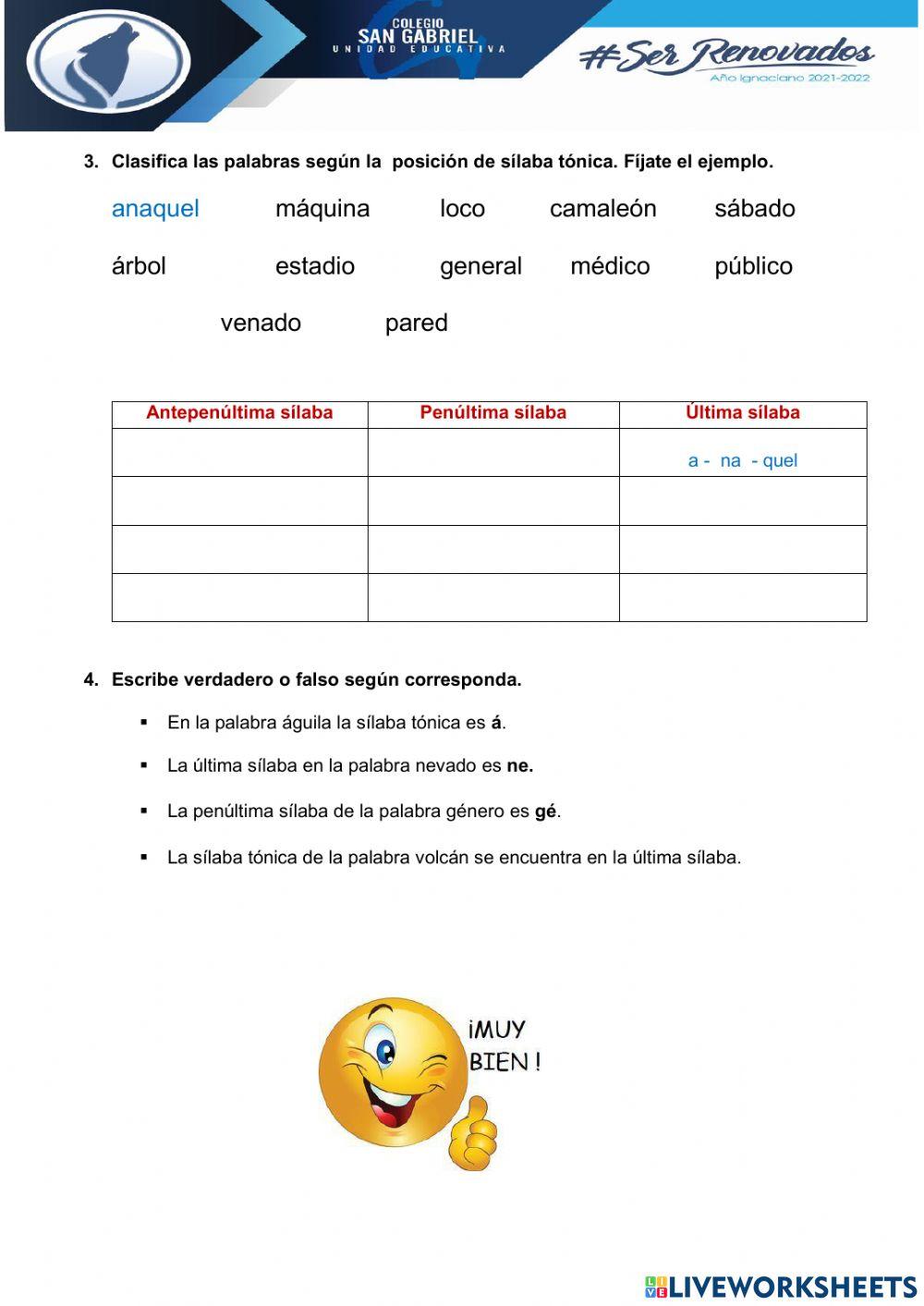 Posición de la sílaba 2