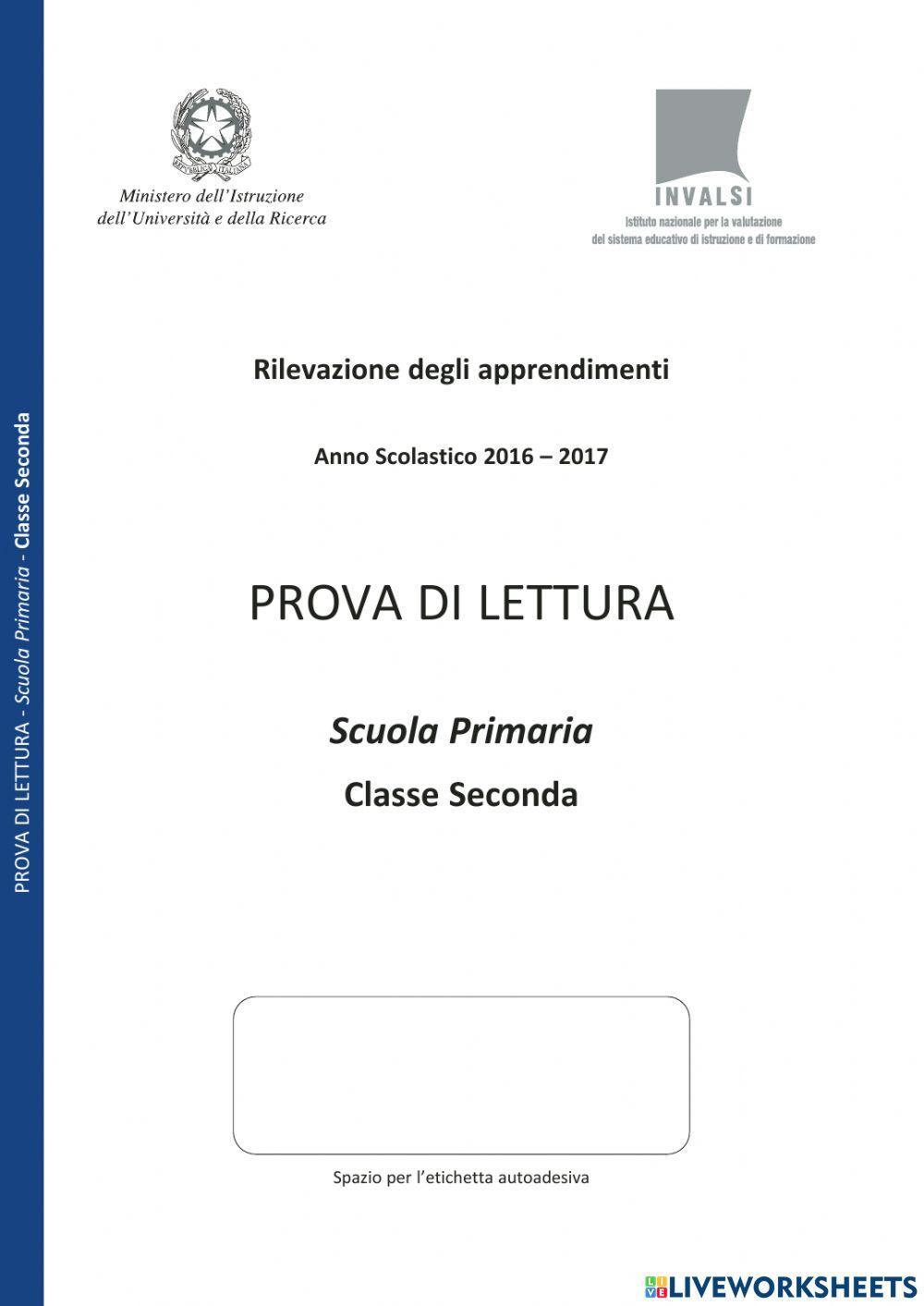Prova Invalsi 2016-2017 di lettura