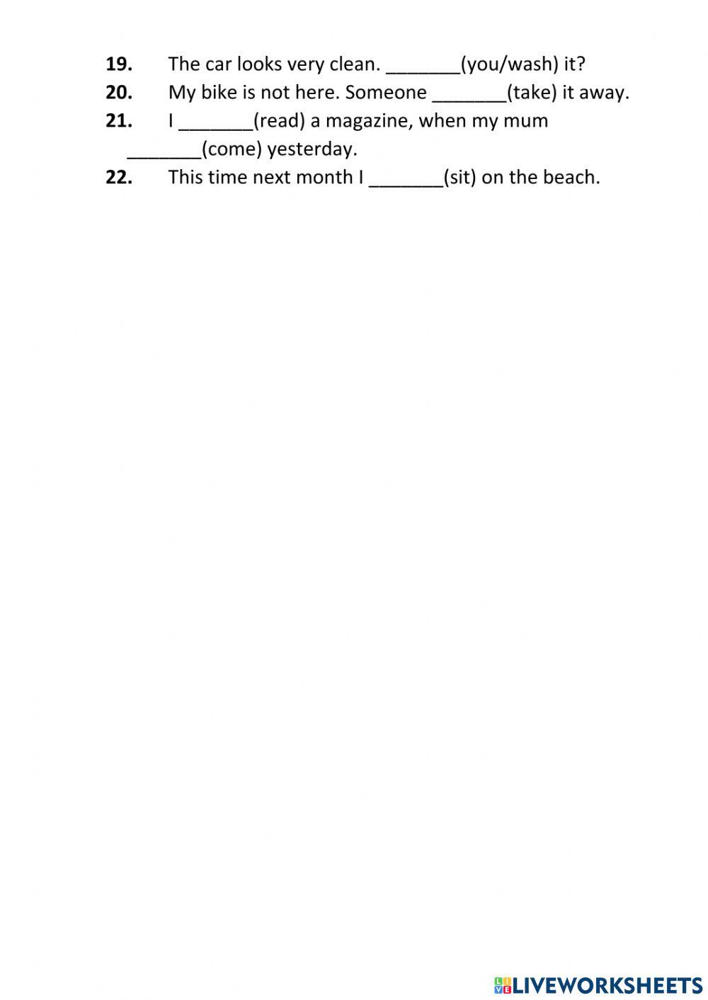 Present, Past, Future tenses