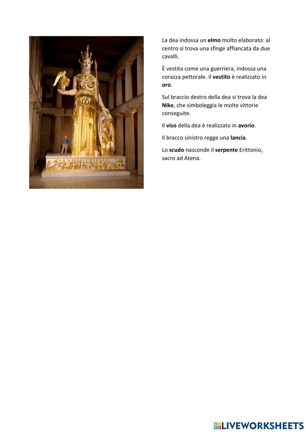 Pallade Atena statua del Partenone