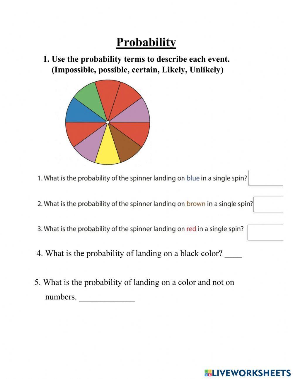 764861 | Probability - gr5 | Morine | LiveWorksheets