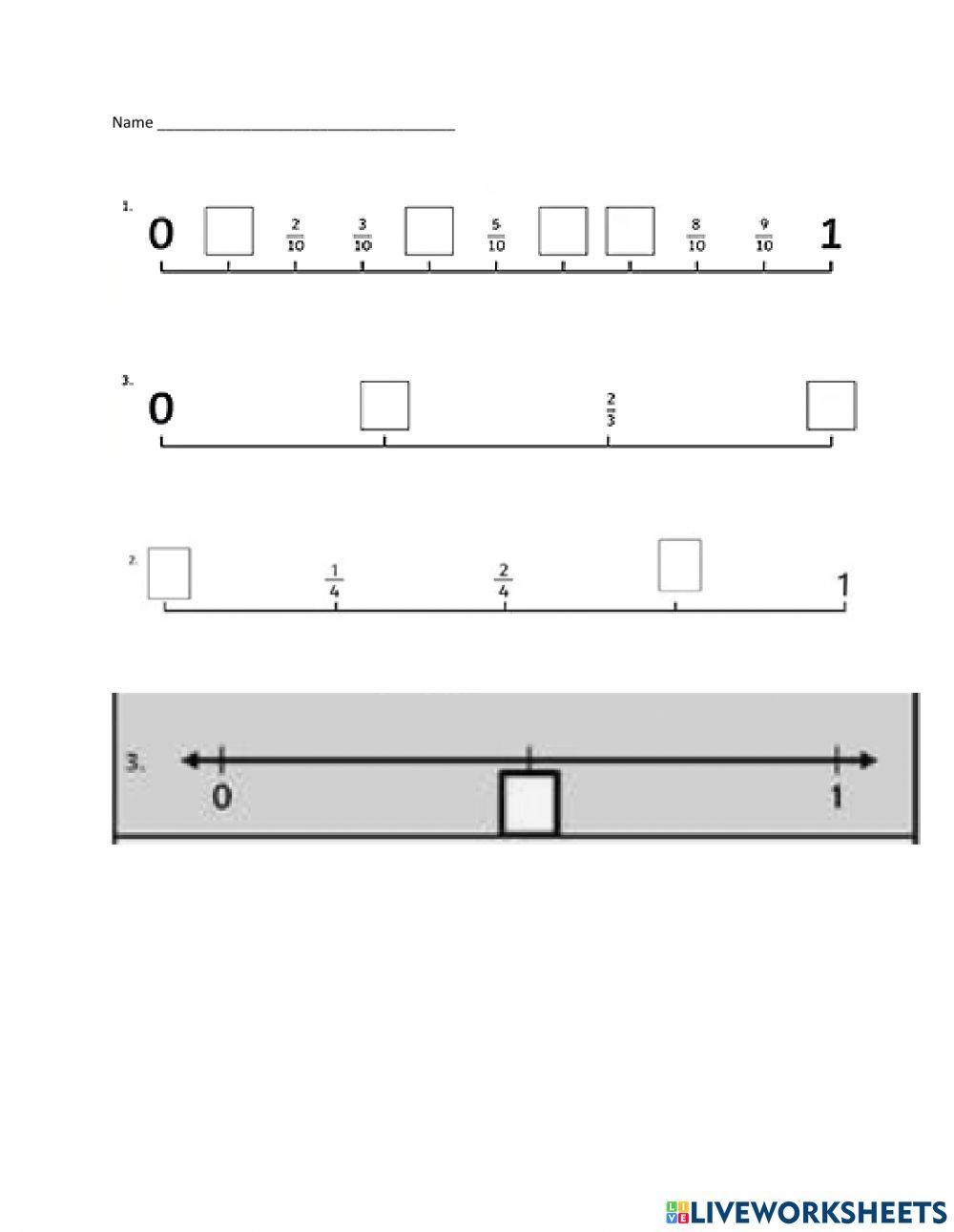 Missing Fraction in Numberline