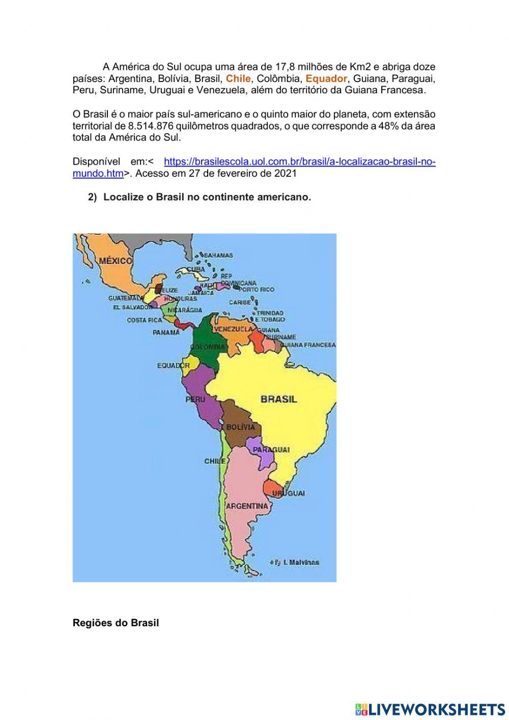 Localização Brasil e Região Sul