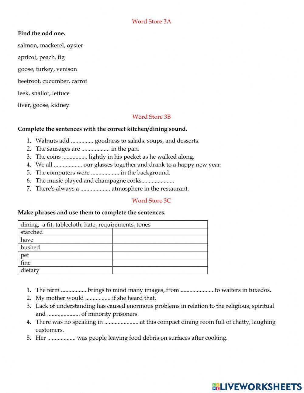 Focus 5 Additional Vocabulary Practice 3.1