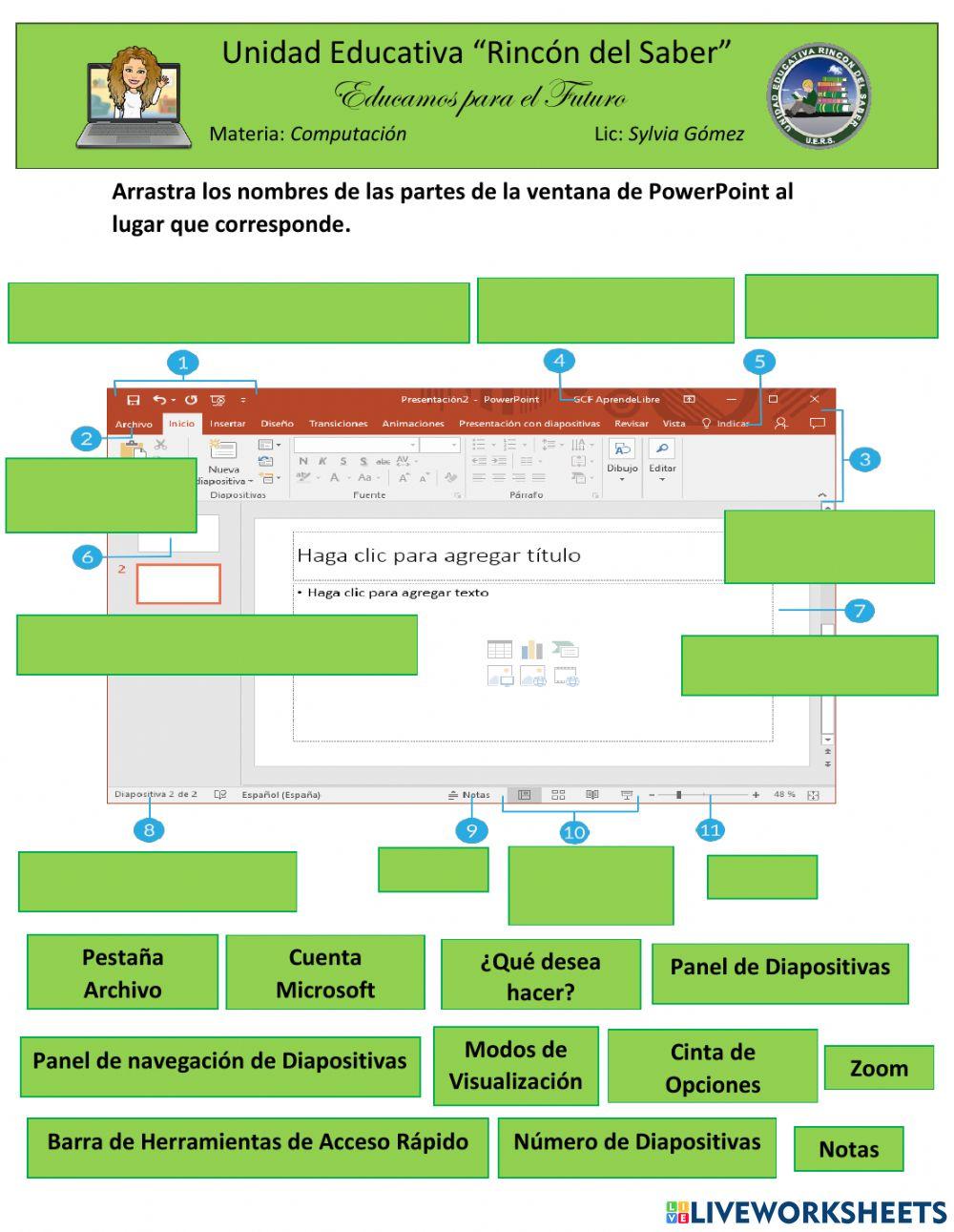 Partes de la Ventana de PowerPoint