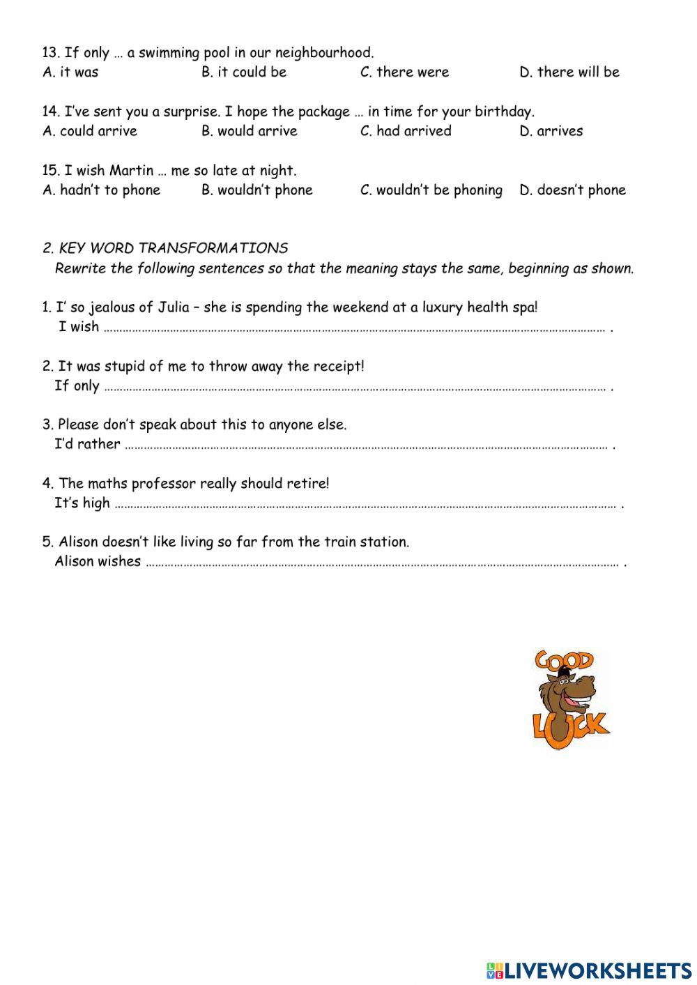 Mastermind Unit 15 GrammarTest