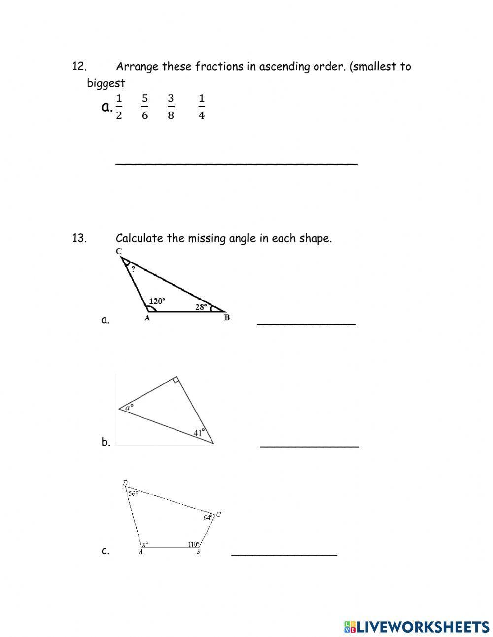 Unit Assessment- Mathematics