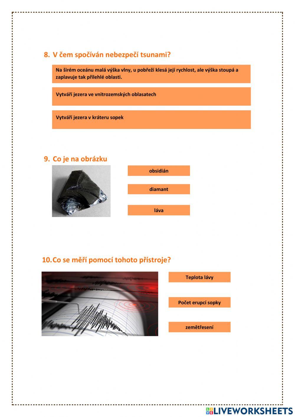 Sopečná činnost a zemětřesení