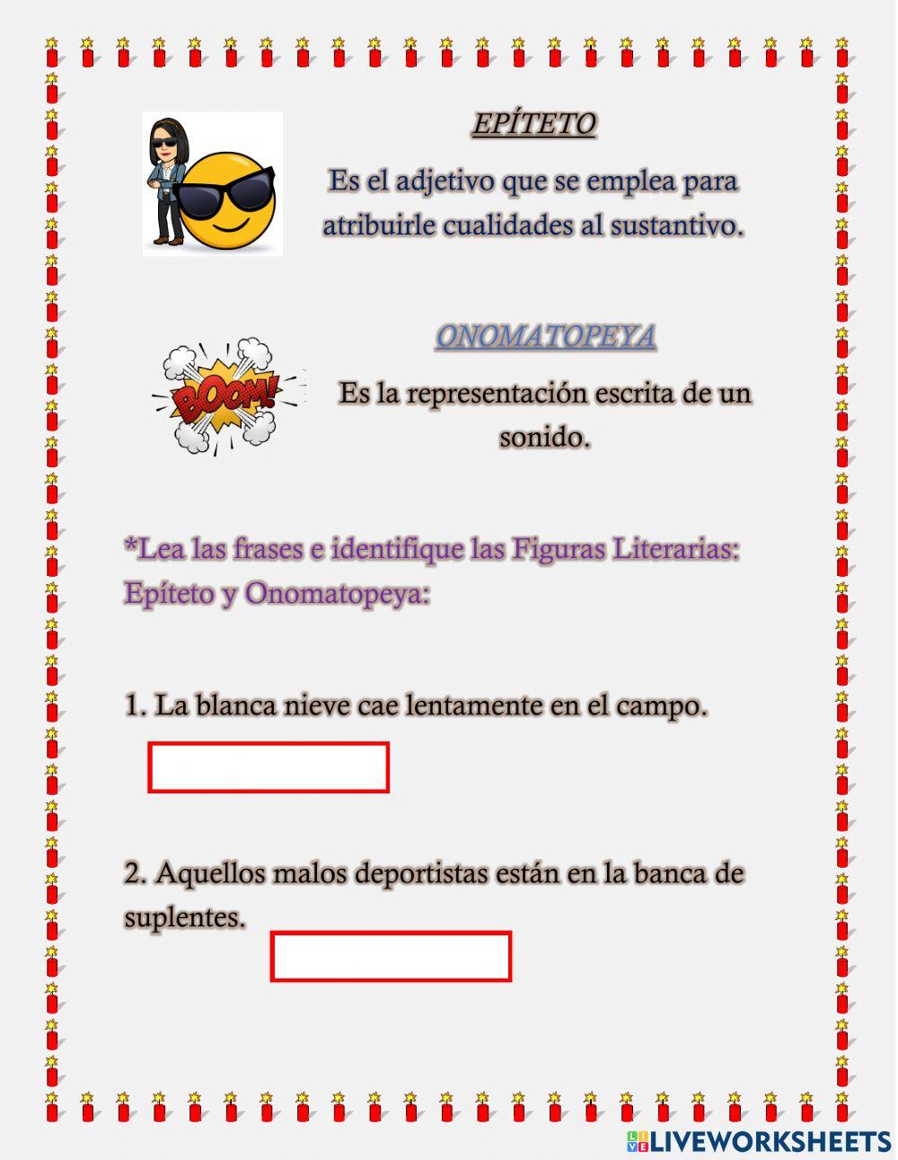 Epíteto y Onomatopeya Epíteto y Onomatopeya