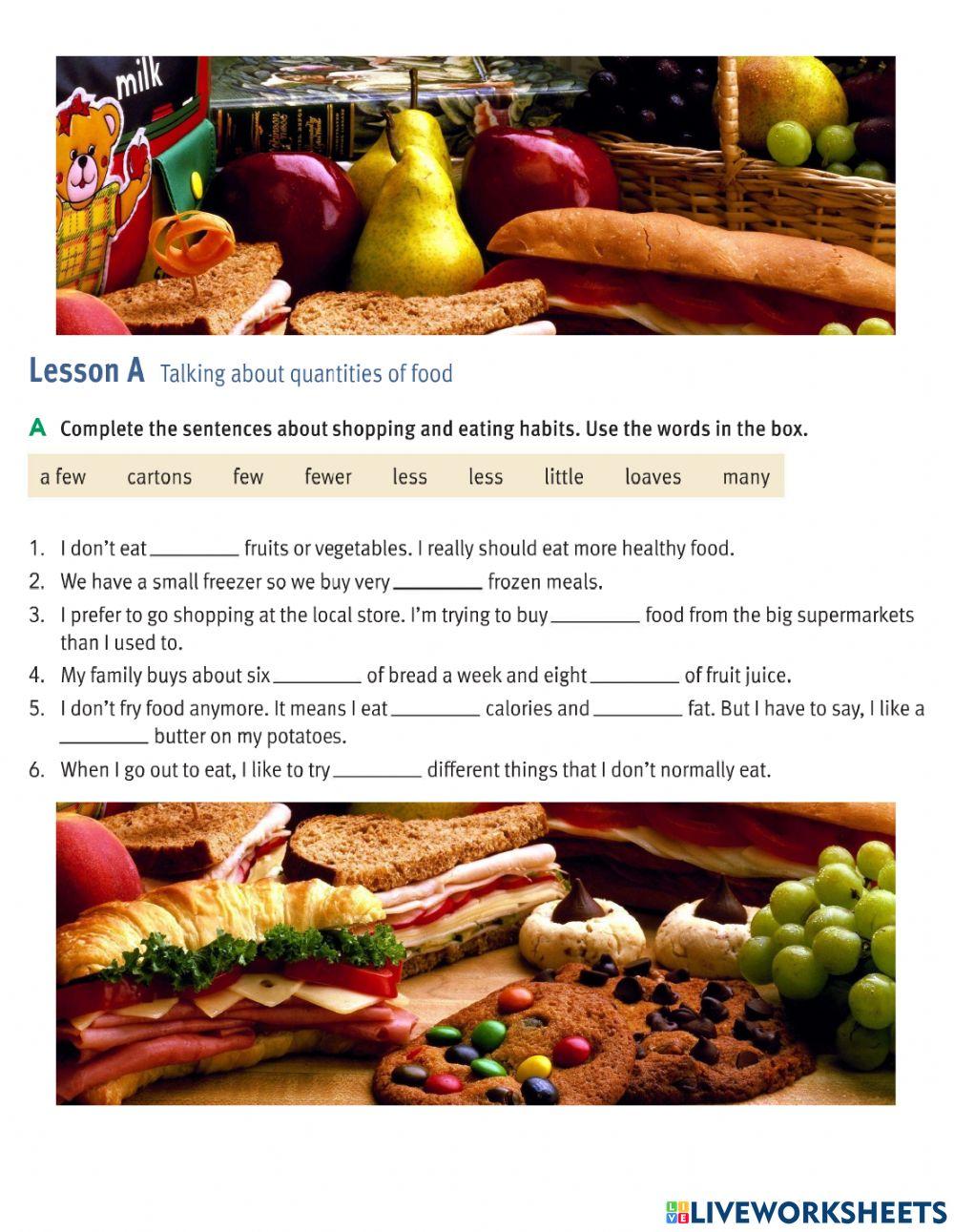 Talking about quantities of food