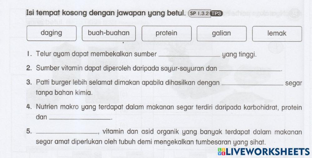 Pendidikan Kesihatan T6 Unit 3 Rendahkan Kalori, Tingkatkan Nutrisi
