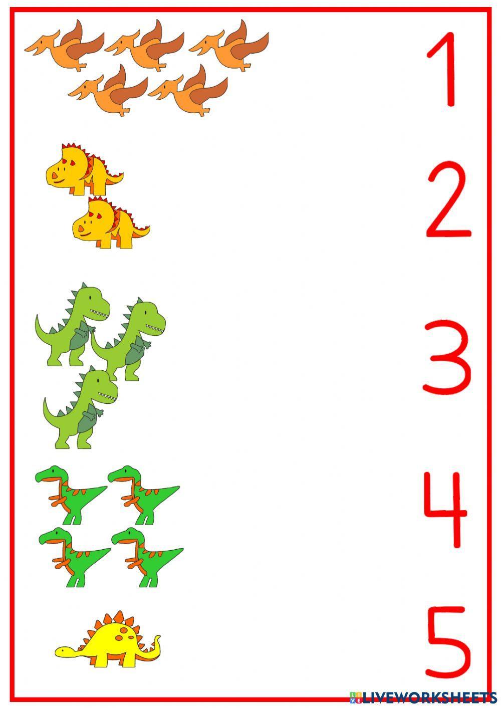 Contamos dinosaurios hasta el 5