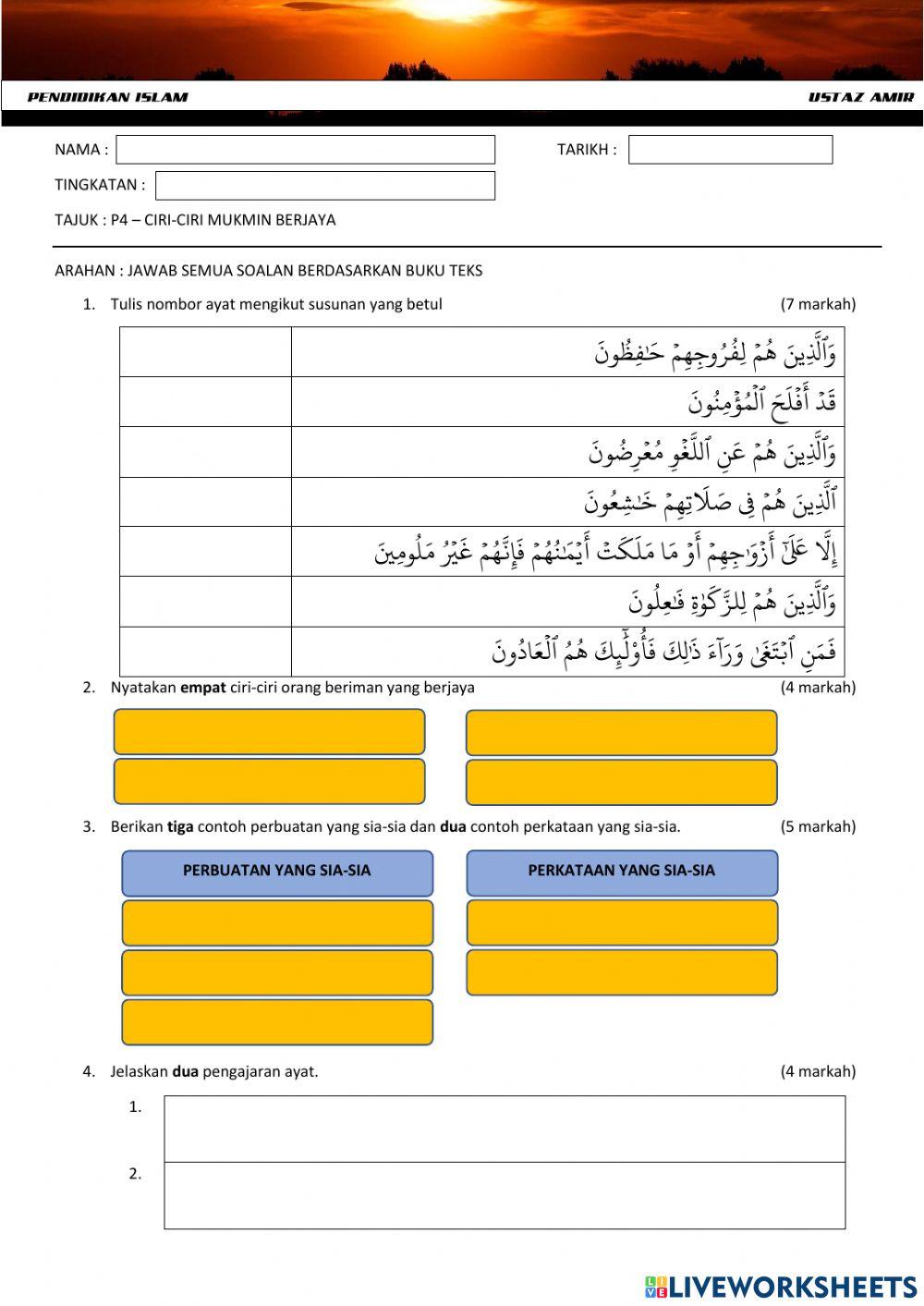 P4 - Ciri-ciri Mukmin Berjaya