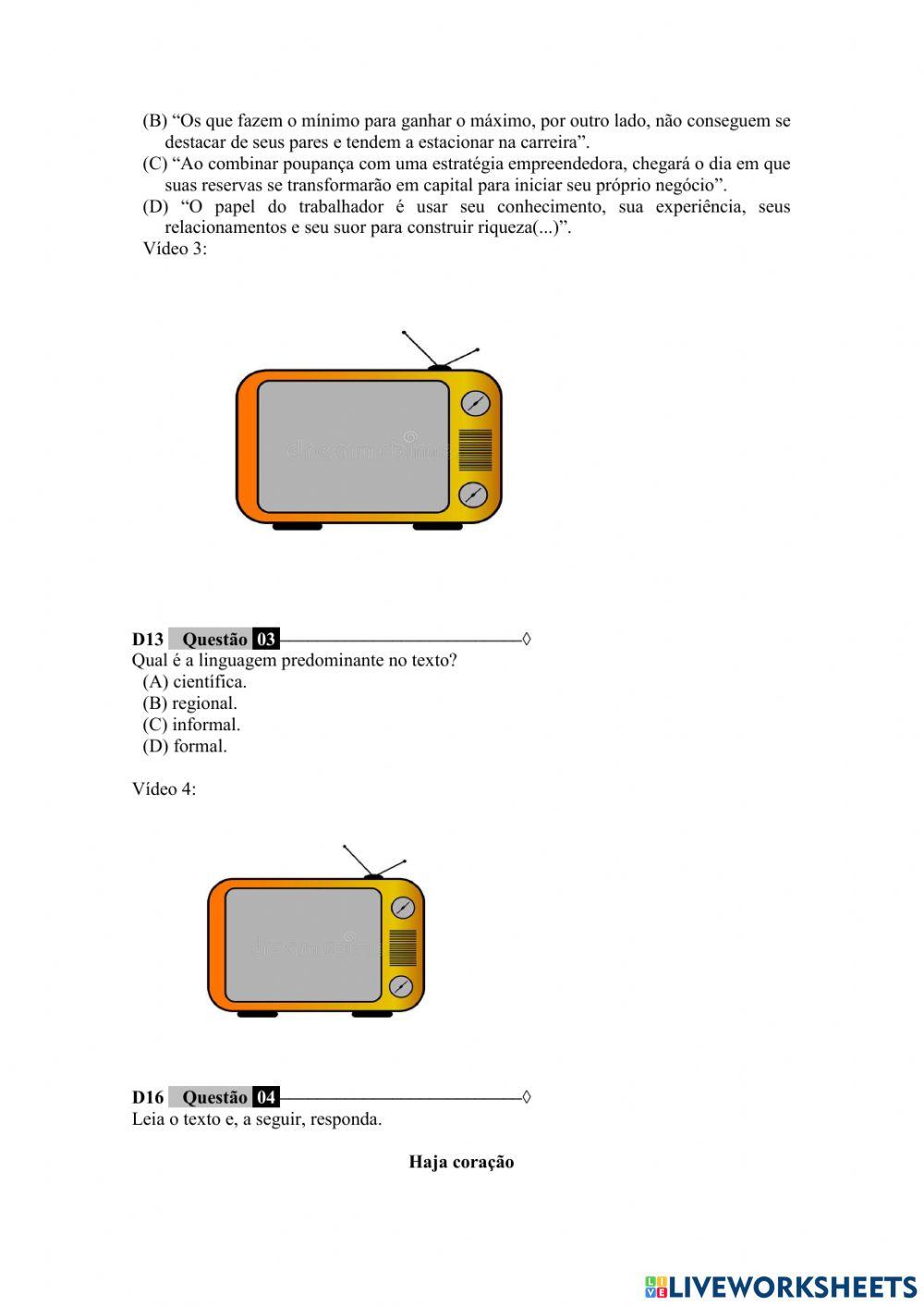 Atividades de Português