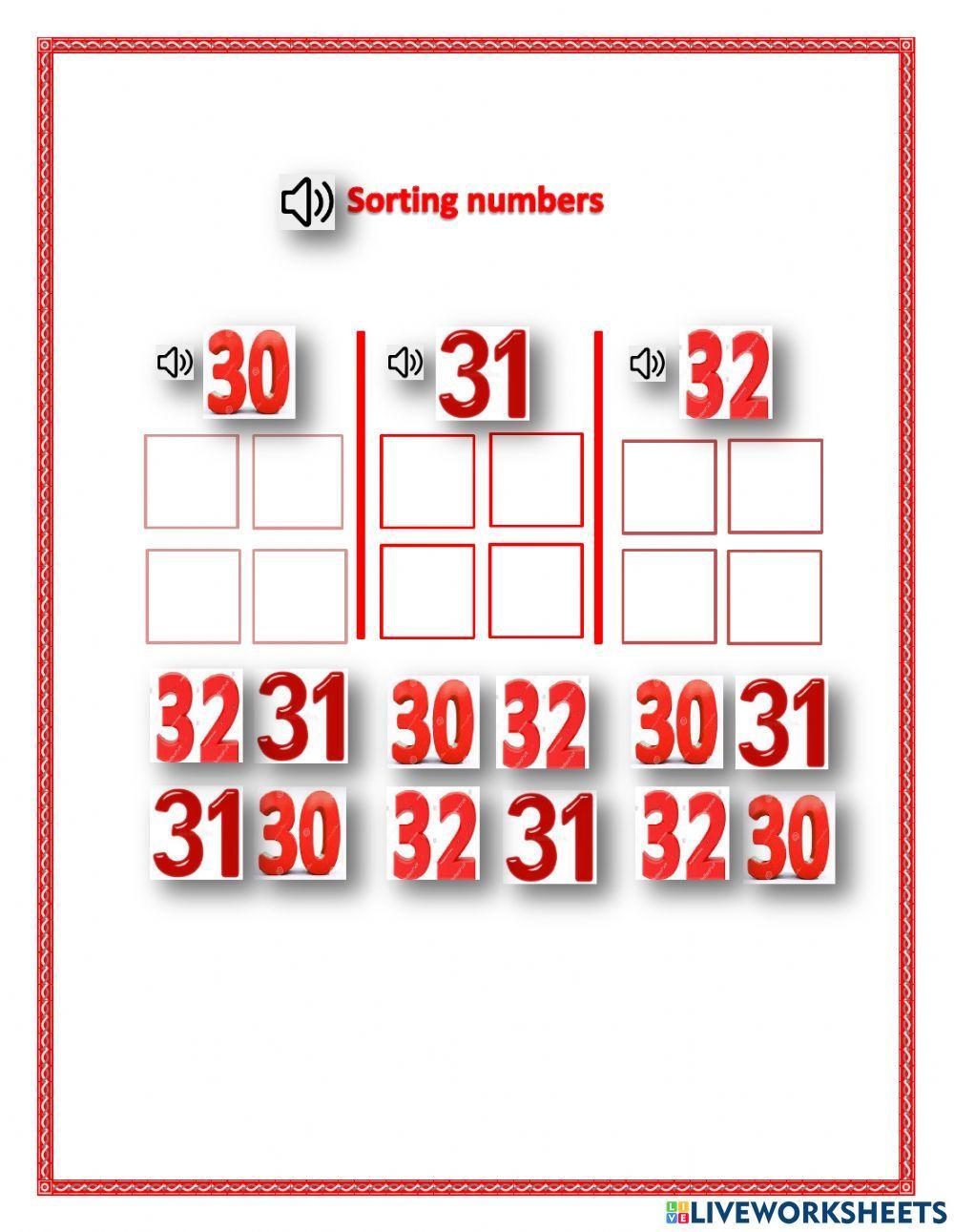 sorting number 30,31,32 - LN