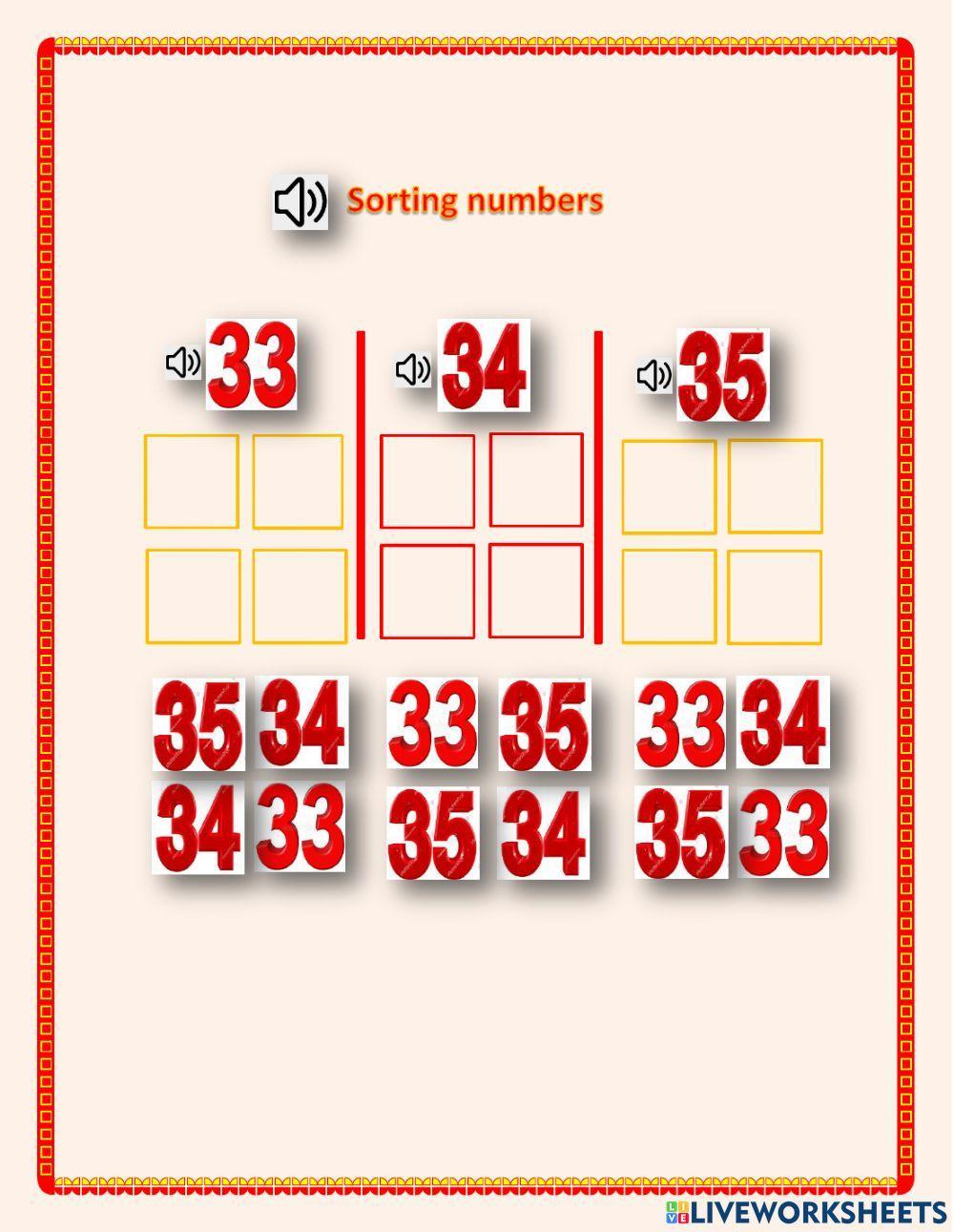 Sorting numbers - 33,34,35 - LN