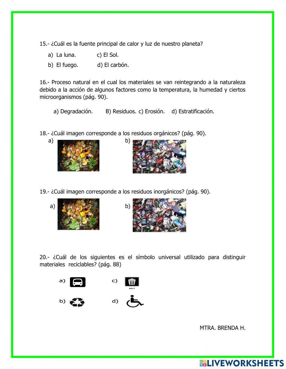 Repaso Ciencias Naturales segundo trimestre sexto grado