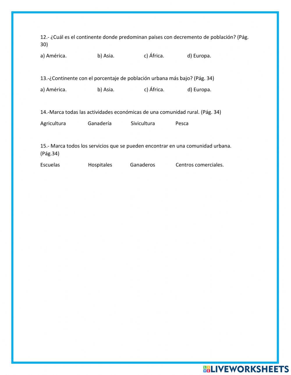 Repaso geografía segundo trimestre sexto grado
