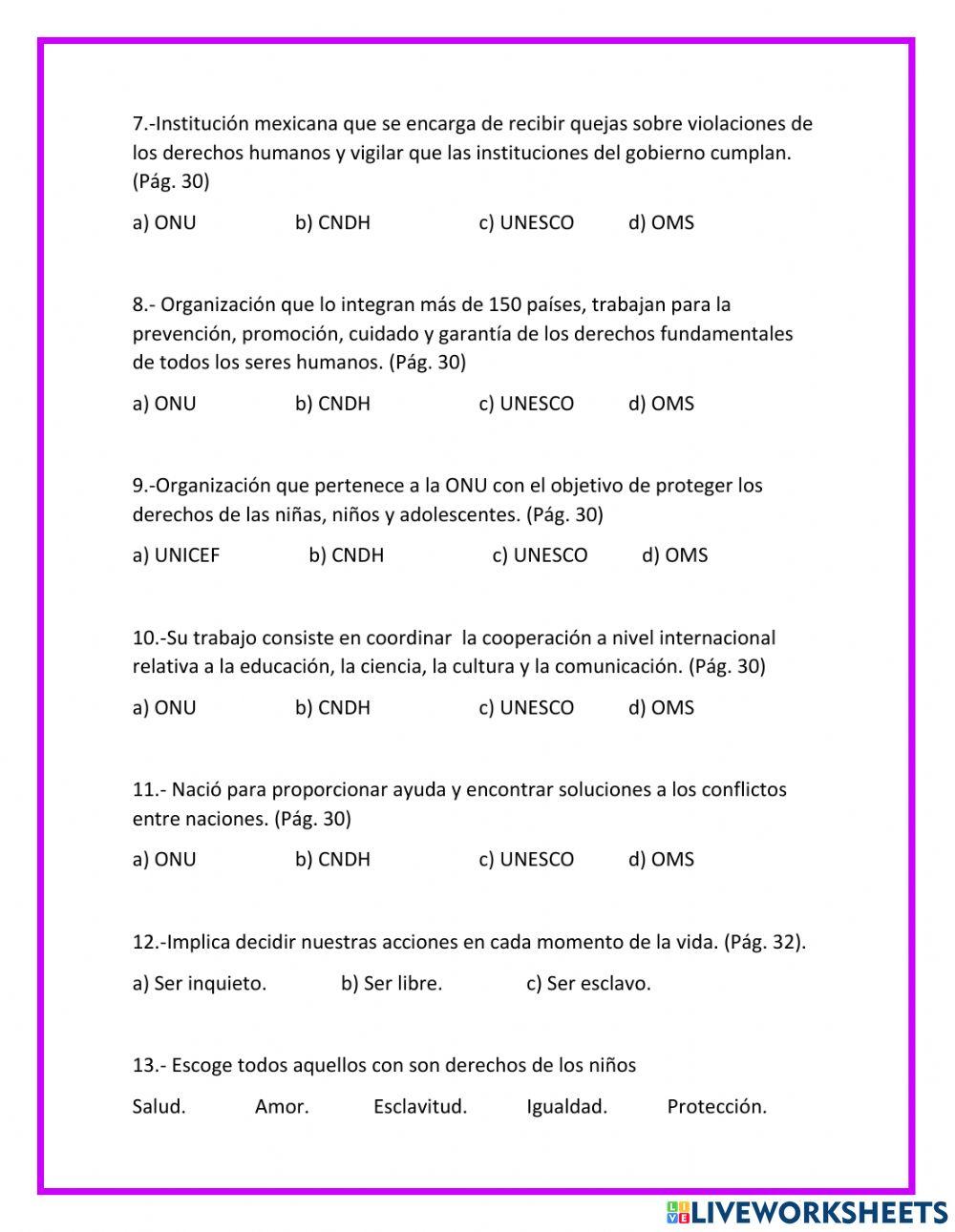 Repaso FCE segundo trimestre sexto grado