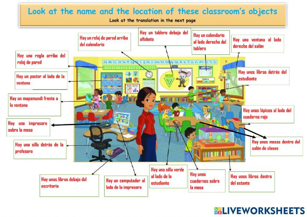 Actividad con los objetos del salon