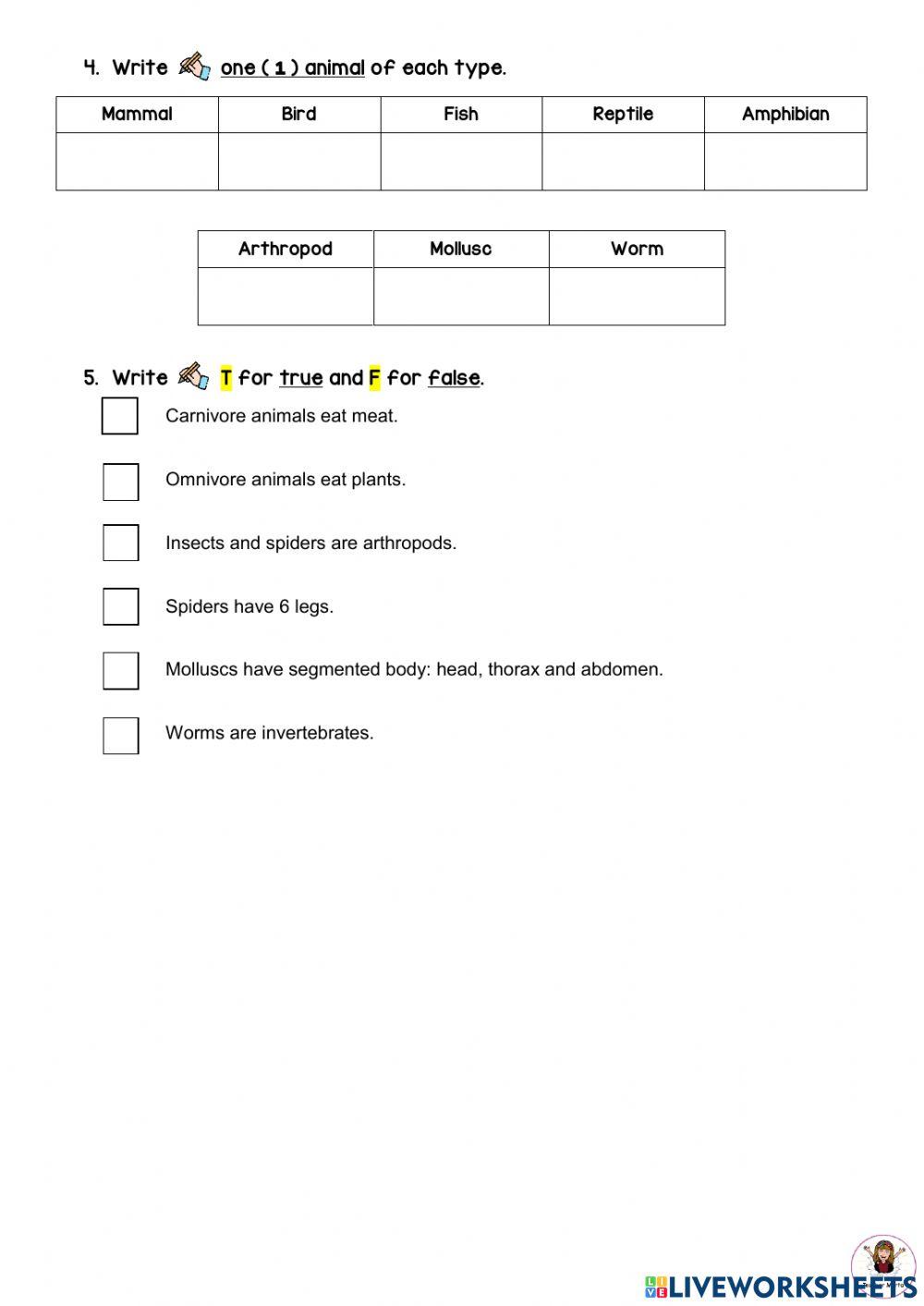 Living things and animals